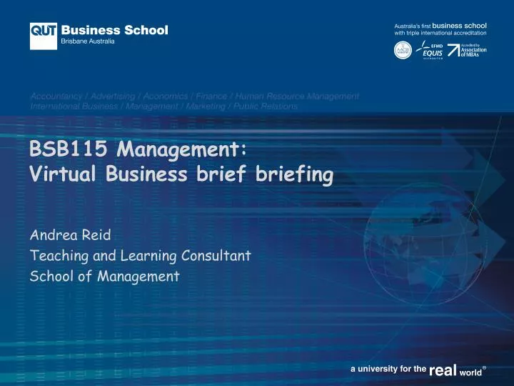 bsb115 management virtual business brief briefing