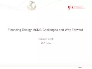 Financing Energy MSME Challenges and Way Forward