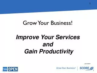 Grow Your Business! Improve Your Services and Gain Productivity
