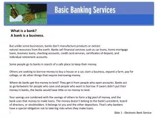 Slide 1 - Electronic Bank Service
