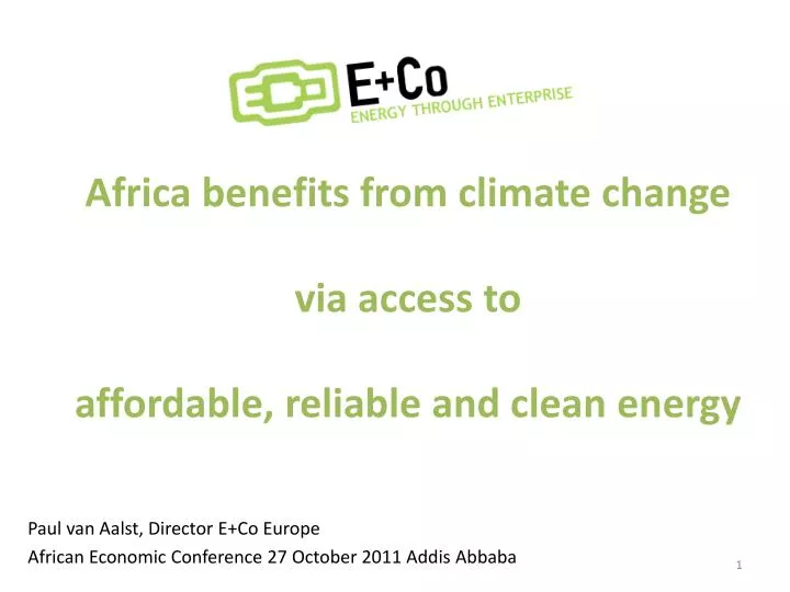 africa b enefits from climate change via access to affordable reliable and clean energy