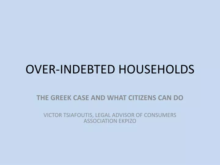 over indebted households