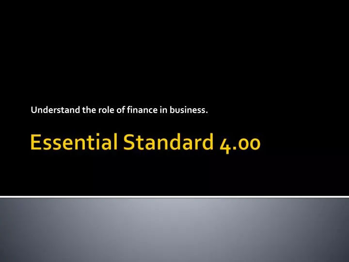 understand the role of finance in business