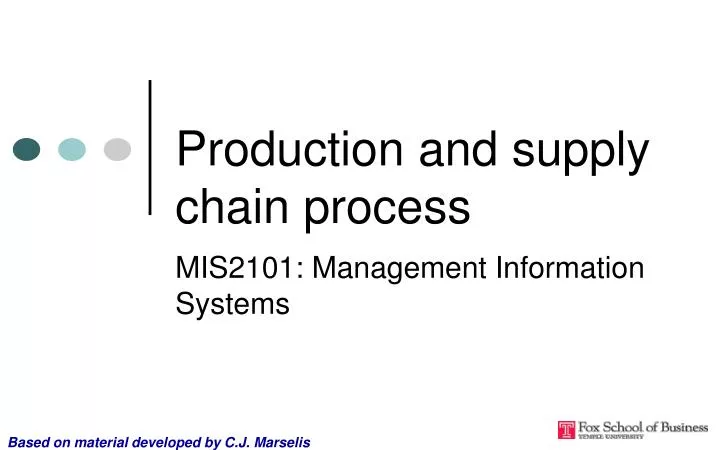 production and supply chain process