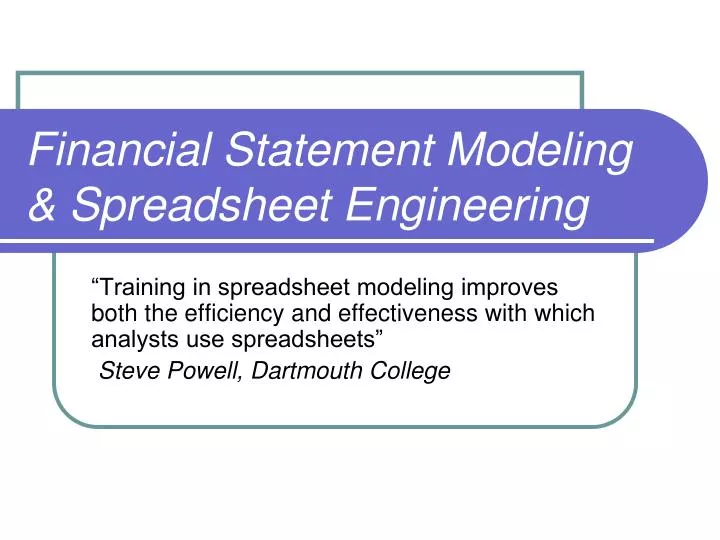 financial statement modeling spreadsheet engineering