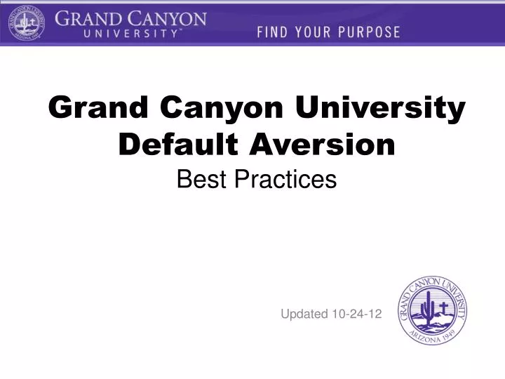 grand canyon university default aversion best practices
