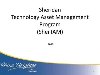 Sheridan Technology Asset Management Program (SherTAM)