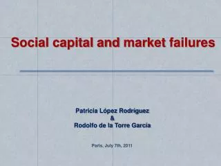 Social capital and market failures