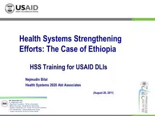 HSS Training for USAID DLIs