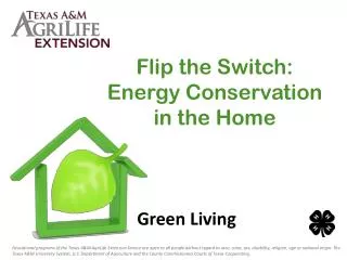 Flip the Switch: Energy Conservation in the Home