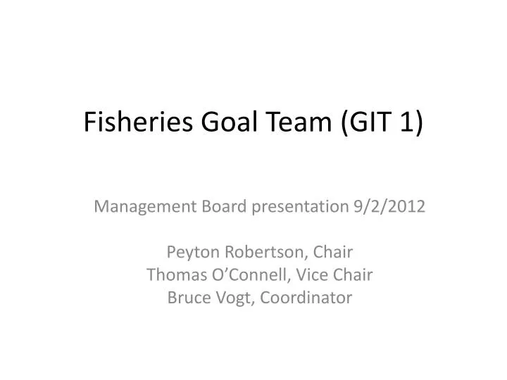 fisheries goal team git 1