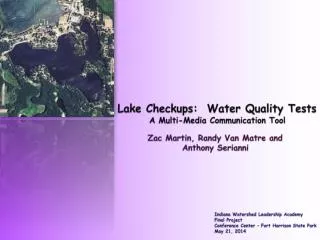 Lake Checkups: Water Quality Tests A Multi-Media Communication Tool