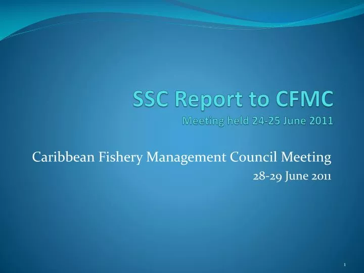 ssc report to cfmc meeting held 24 25 june 2011