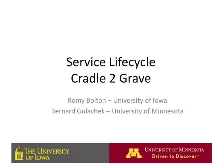 service lifecycle cradle 2 grave