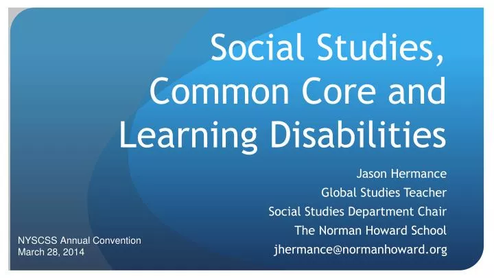 social studies common core and learning disabilities