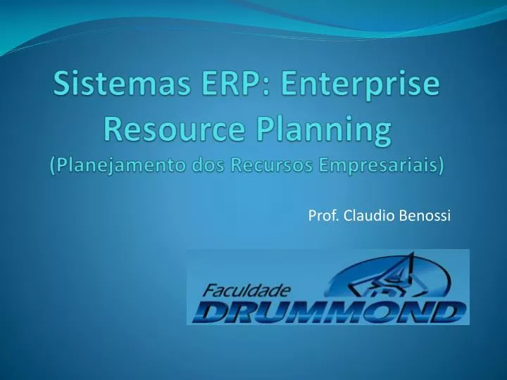 sistemas erp enterprise resource planning planejamento dos recursos empresariais