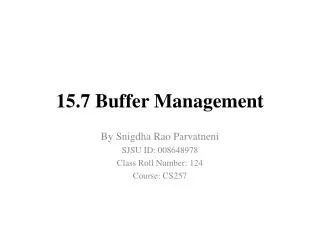 15.7 Buffer Management