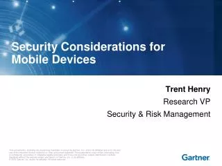 Security Considerations for Mobile Devices