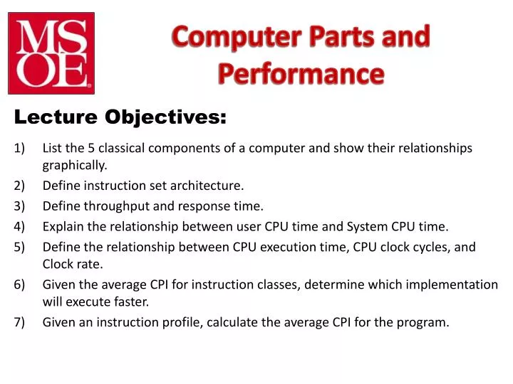 computer parts and performance