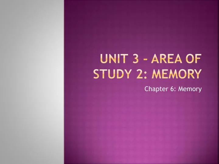 unit 3 area of study 2 memory
