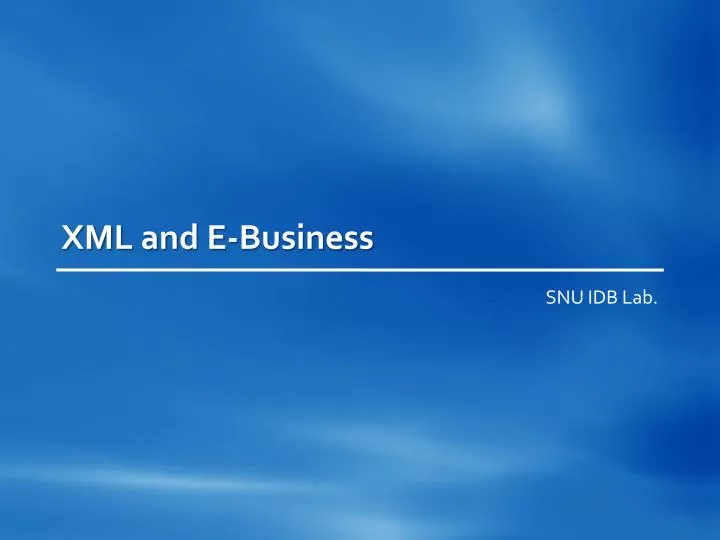 xml and e business