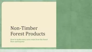 Non-Timber Forest Products