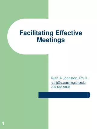 Facilitating Effective Meetings