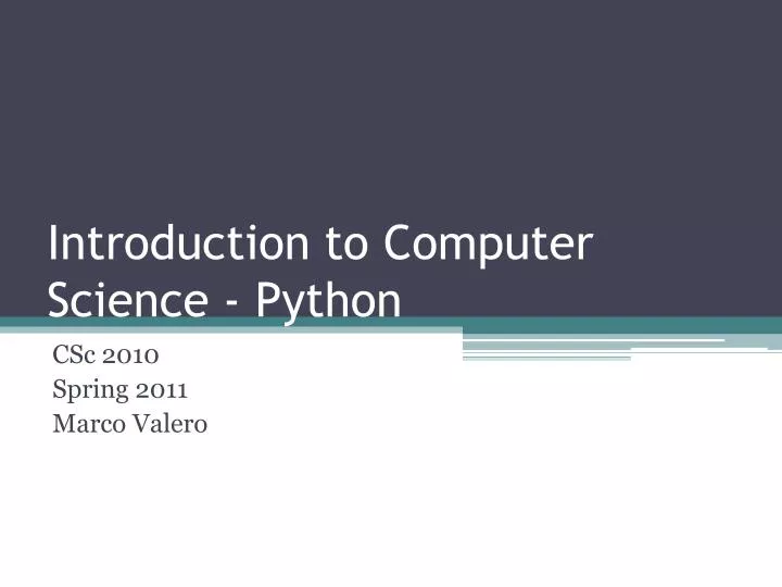 introduction to computer science python