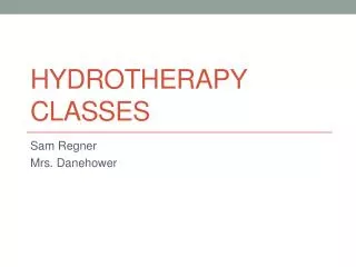 Hydrotherapy Classes