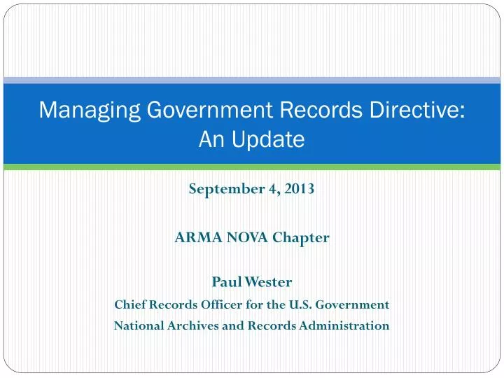 managing government records directive an update