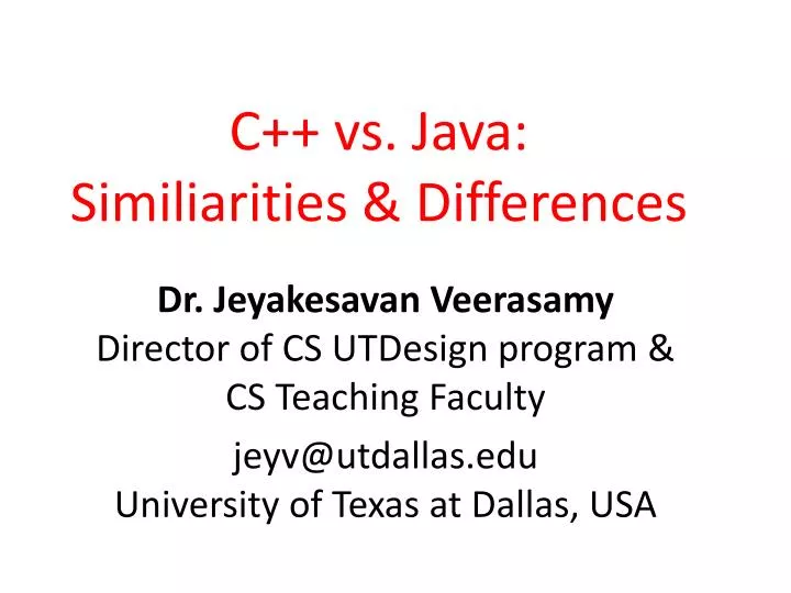 c vs java similiarities differences