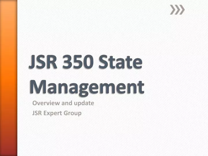 overview and update jsr expert group