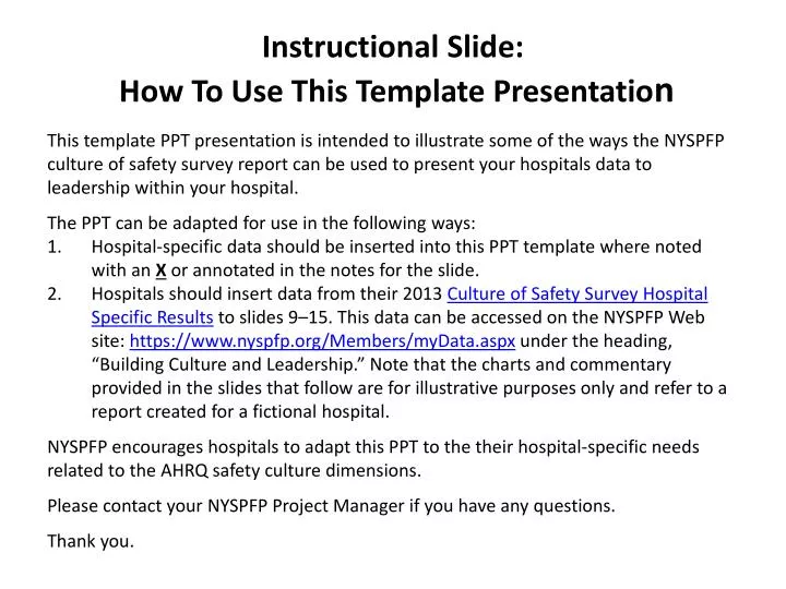 instructional slide how to use this template presentatio n