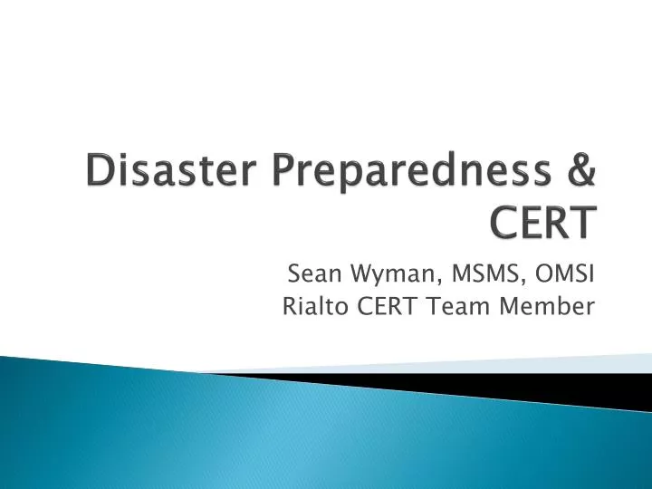 disaster preparedness cert