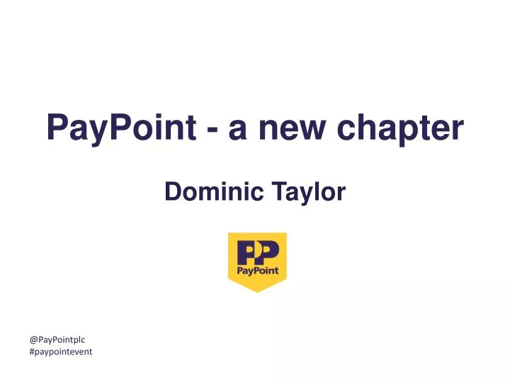 paypoint a new chapter dominic taylor