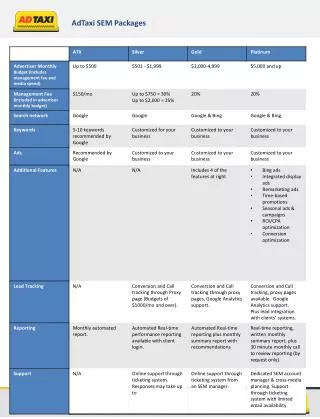 AdTaxi SEM Packages