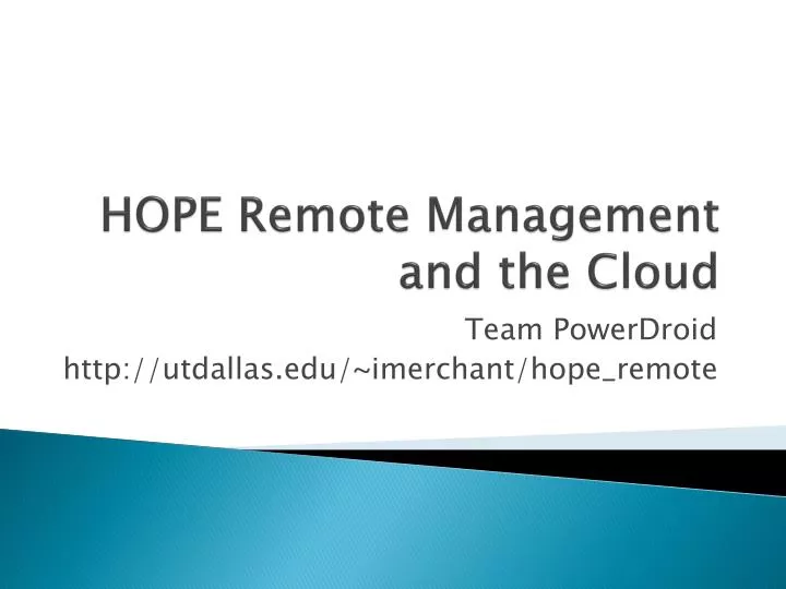 hope remote management and the cloud