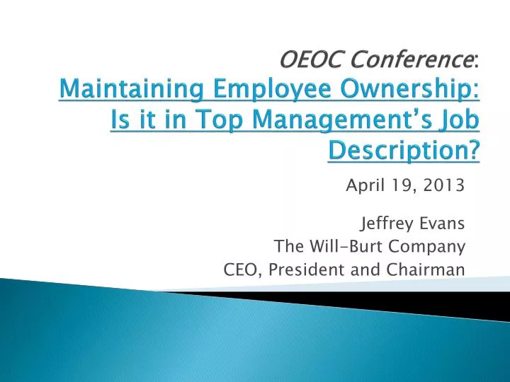 oeoc conference maintaining employee ownership is it in top management s job description