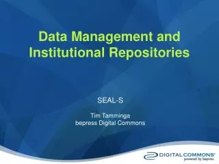 Data Management and Institutional Repositories
