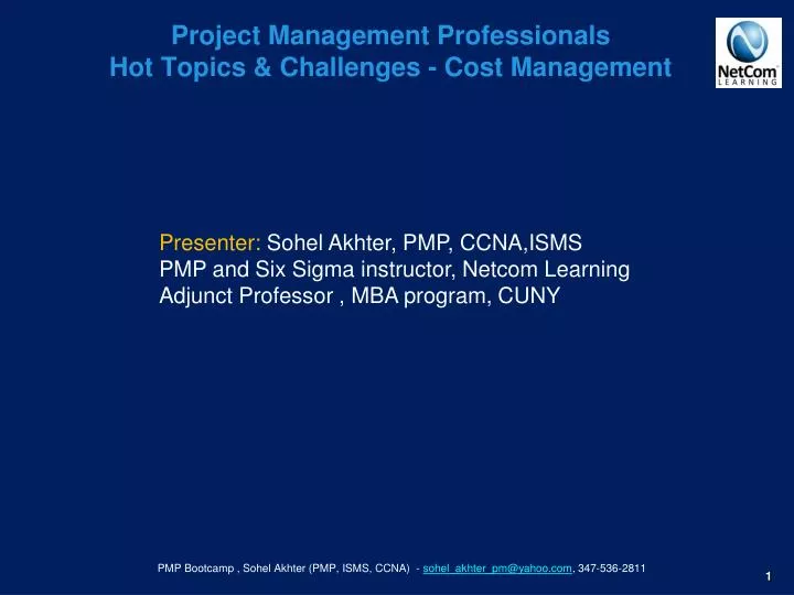 project management professionals hot topics challenges cost management