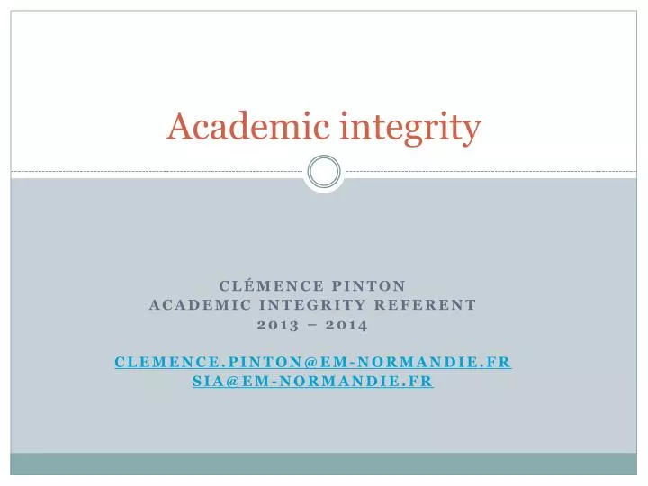 academic integrity