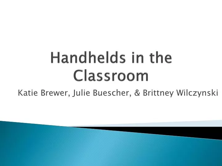 handhelds in the classroom
