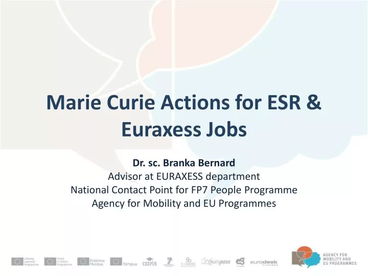 marie curie actions for esr euraxess jobs