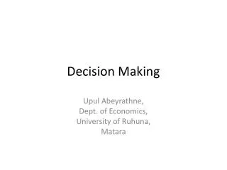 Decision Making
