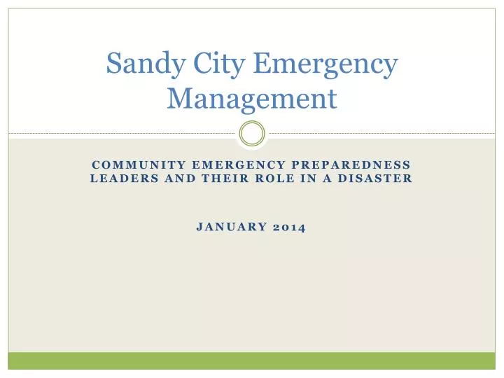 sandy city emergency management