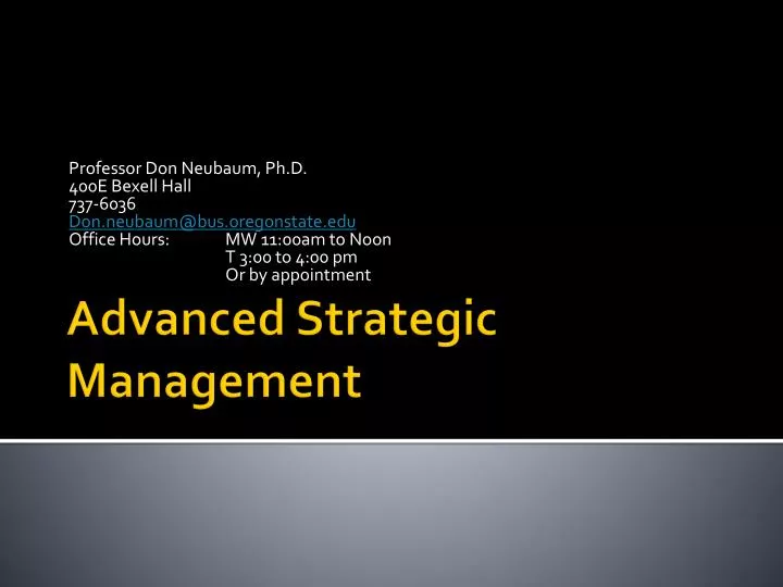 advanced strategic management