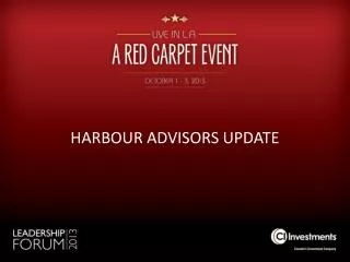 HARBOUR ADVISORS UPDATE