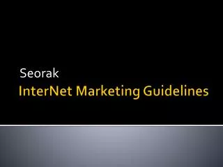 InterNet Marketing Guidelines