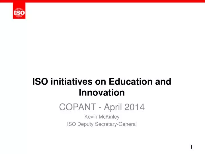iso initiatives on education and innovation