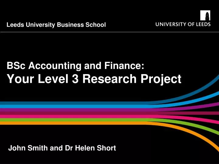 bsc accounting and finance your level 3 research project